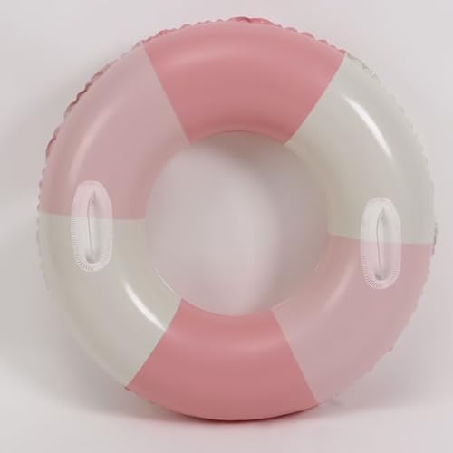 Swimming Pool Tubes-2PCS Inflatable Pool Floats for Adult Swim Ring Pool Floaties Inflatable Swimming Pool Raft Party Water Summer Beach Lounger Float Party Supplies (Pink with Handle, 30inch)