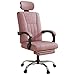 Krzesło Biurowe, Ergonomiczne Domowe Skórzane Wygodne Dla Dorosłych Biurowe Biurowe Komputerowe z Regulowaną Wysokością Zagłówka, Podparcie Lędźwiowe, Poduszka Pianki O Dużej Gęstości (Color : Pink)