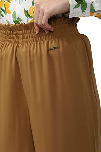 Image of Van Heusen Women's Relaxed Fit High Rise Relaxed Formal Elastic Waist Paperbag Pants