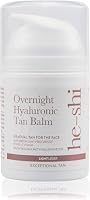 He-Shi Gradual Face Tan - Overnight Hyaluronic Tan Balm - Anti-Ageing Gradual Tanning Moisturiser - Hydrating & Firming - Evening Skincare with Lavender for Natural Radient Skin, Vegan & Cruelty Free
