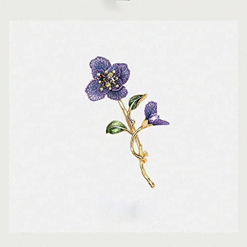 Broche Accesorios elegantes de moda for mujer, broche de flores bordado degradado púrpura, broche de lujo for banquete de boda, accesorios Broches para Ropa