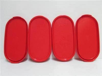 Miniatura 4 de Tupperware. MM Oval #1 contenedores 16.9 fl oz juego de 4 piezas - Rojo (Tup)