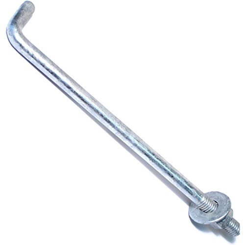 Hard to Find Fastener Hot Dip Galvanized Anchor Bolts, Sturdy Steel Anchors for Concrete, Cement, Asphalt in Construction, 1/2-13 x 10, Pack of 25