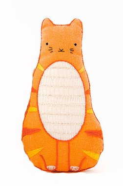 Image of Kiriki Press DIY Embroidery Doll Kit - Skill Level 2 - Beginner to Advanced Embroidery Kits for Adults Teens (3 Skill Levels) Animal Embroidery Kit - Screen Printed Pattern (Tabby Cat - Level 2)