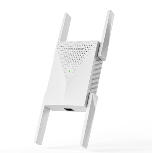 2026 20X WiFi 6 Booster AX3000 | AX3000 (5.8/2.4GHz) 21059 sq.ft Long Range and 155+ Devices WiFi Extender Signal Booster with Ethernet Port(Pure White)