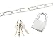 Produktbild 3,5x28x14mm Stahlkette + 40mm Vorhängeschloss Set mit 4 Stück Schlüssel zum Sichern, Absperren auch Outdoor  0,5 Meter bis 5 Meter  Länge wählbar (3 Meter)