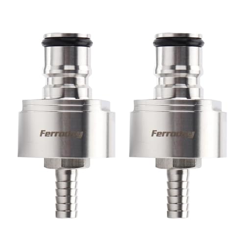 FERRODAY Stainless Steel Carbonation Cap Forced Carbonation PET Bottle Filling 5/16 Barb CO2 Coupling to Carbonate Soda Beer Stainless Steel PET Bottle Carbonation Cap + O-ring + Gasket