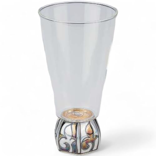 ???(Sho Bifu) Takumikaze Arita Ware 2.4 inches (6 cm) Guinomi Cup Glass Hexagonal Mother of Pearl Arabesque Made in Japan