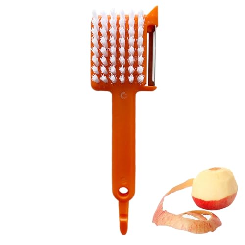 Pelador multifunción, pelador con cepillo - Cortador de alimentos 5 en 1 - Peeler de verduras Cepillo de limpieza Rallador Pipeta y abrelatas para cocina casera Bittu