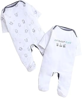 EIO100% Cotton Rompers Sleepsuits Jumpsuit Night Suits for Infants Newborn Baby Boys & Girls