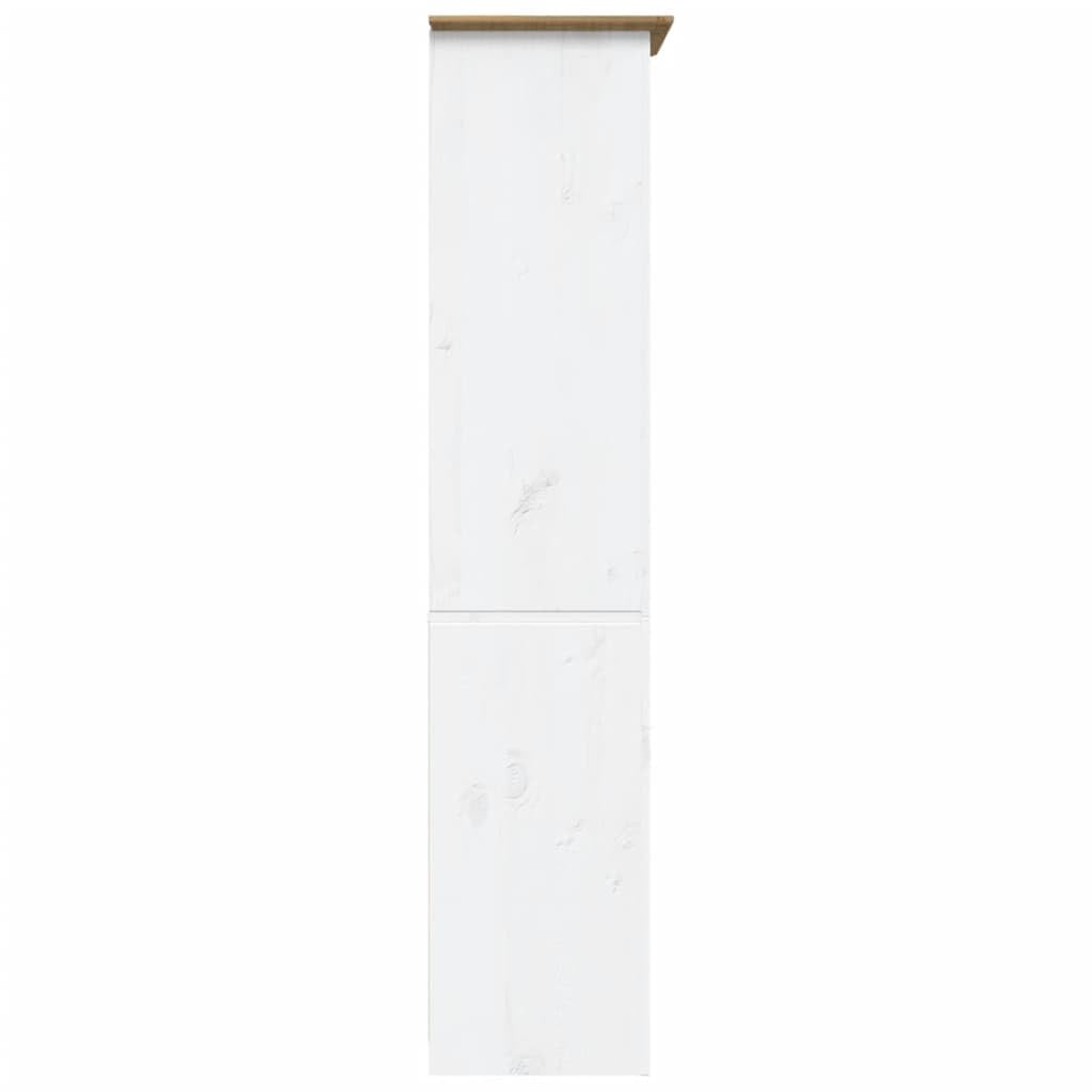 Bibliothèque BODO Marron Bois pin Massif 82x40x173 cm 5 Niveaux Rangement Livres dossiers Objets Salon Bureau Chambre décoration