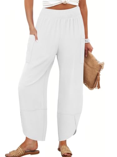 Image of ANRABESS Womens Wide Leg Palazzo Capri Barrel Pants