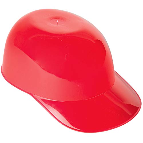 Oasis Supply, 8 oz. Mini Baseball Helmet Ice Cream/Snack Bowl - 12 count - Red - With 12 Mini Spoons