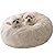 BODISEINT Modern Soft Plush Round Pet Bed for Cats or Small Dogs, Mini Medium Sized Dog Cat Bed Self Warming Autumn Winter Indoor Snooze Sleeping Cozy Kitty Teddy Kennel (M(23.6”Dx7.9 H), White)