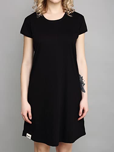 Image of Meerkat Women Short Sleeve Knee Length Cotton Knits Printed Short Nighty /Long Shirt /Midi