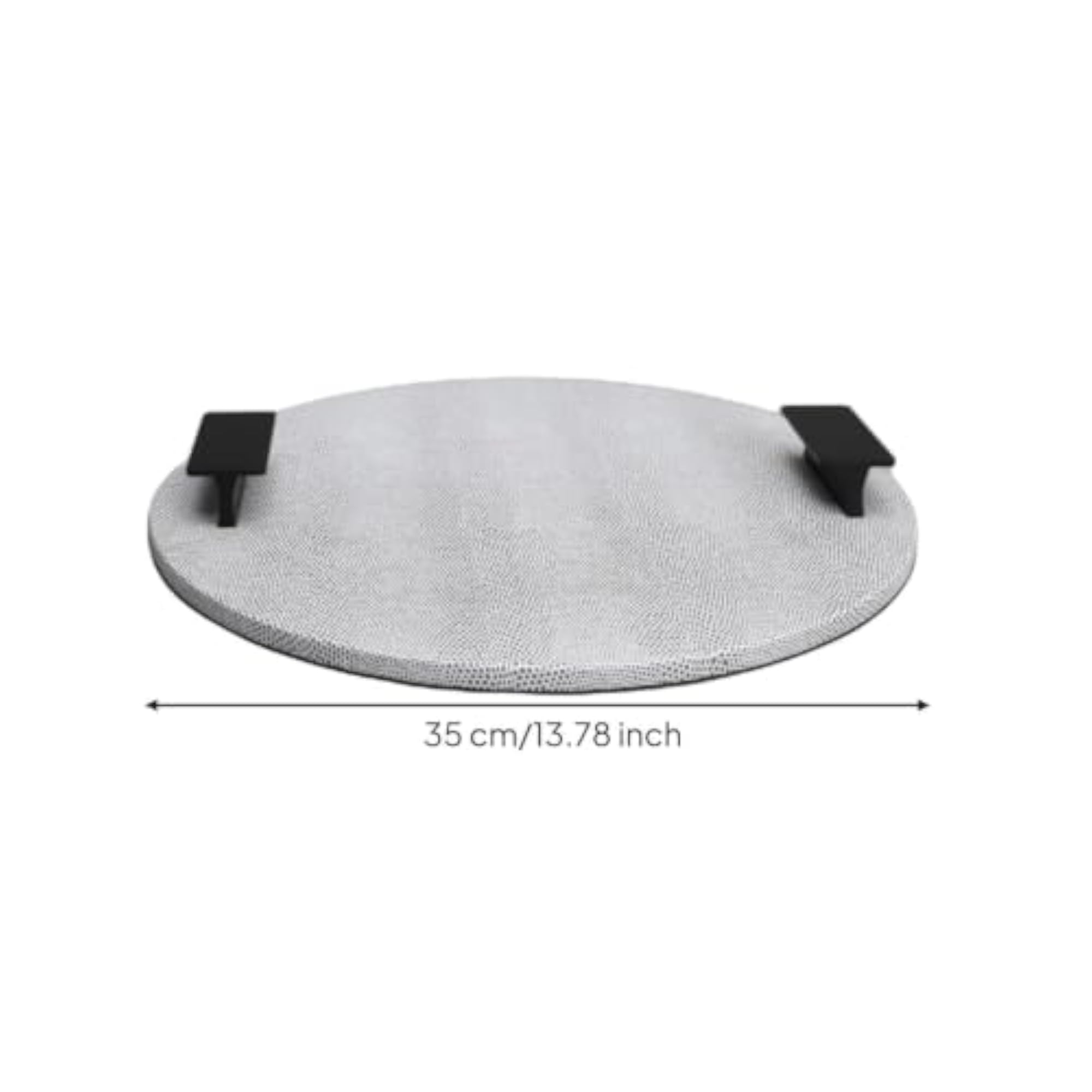 Round Wooden Decorative Tray, Low-Profile Design