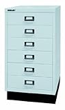  BISLEY Schubladenschrank 29 aus Metall  Schrank mit 6 Schubladen und Sockel  Büroschrank DIN A3  Werkzeugschrank  Metallschrank in 6 Farben (Lichtgrau)