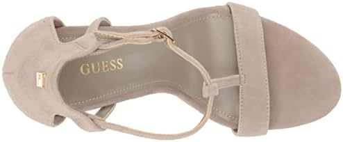 GUESS Women's TECRU Heeled Sandal, Taupe Suede 240, 8 | Image 4