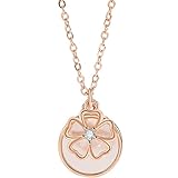 BESPORTBLE Collar de Flores para Mujer Colgante de Nácar en Forma de Cerezo, Cadena Ajustable de Aleación, Joya Delicada Cuello, Obsequio Adecuado para Niñas y Ocasiones Obsequios