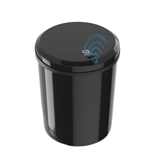 Lixeira Automatica com Sensor, Lixeira Inteligente com Sensor Infravermelho, Lixeira sem Contato para Sala de Estar, Cozinha, Banheiro, Escritório, Quarto, Locais Comerciais, 12L, Preto