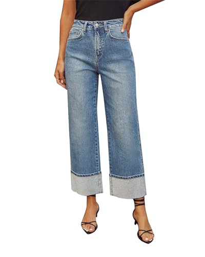 Women's Soft Stretchy Jeans, Jean Pants for Women, Womens Straight Jeans, Wide Legged Pants, High Rise Jeans for Women