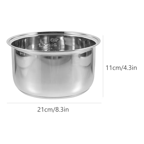 COLLBATH Rice Cooker Inner Pot Replacement 3L Stainless Steel Non-Stick Inner Lid Suitable for Cooking Rice Soup and Baking - Image 2