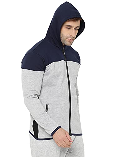 Image of CHKOKKO Fleece Men Winter Sports Gym Track Zipper Stylish Standard Length Jacket Camel Large,Grey