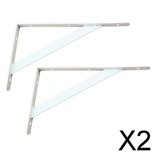 Image of bnf 2x2 Pieces Metal L Shaped Wall Shelf Bracket Rack Support 150x95x2mm White | Home Decor