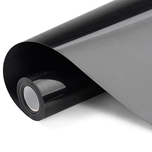 HTV Vinyl Rolls Heat Transfer Vinyl - 12" x 10ft HTV Vinyl for Shirts, Iron on Vinyl - Easy to Cut & Weed for Heat Vinyl Design (Black)