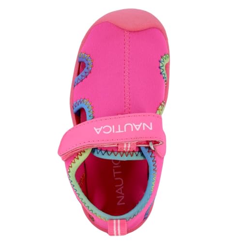 Nautica Kids Protective Water Shoe,Closed-Toe Sport Sandal For Boys and Girls-Kettle Gulf-Neon Pink Multi Binding Size-103