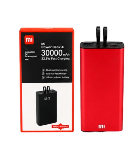 Image of 30000mAh Fast Charging Power Bank with Built-in USB-C & Lightning Cables 22.5W PD & QC Output Digital LED Display Portable Battery Pack for Smartphones Tablets & USB Devices