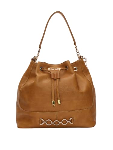 Sac à main en cuir Havane Zukat taille M avec fermeture éclair pour femme