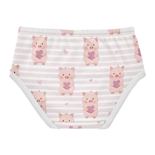 Wusikd Cute Piggy Heart Girls' Underwear Cotton Pink Colors Girls Briefs Soft Toddler Underwear 2T2