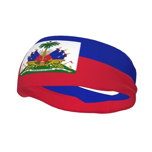 Haiti Flag Sports Headband for Men Women Stretch Sweatband Flag of Haiti Headband Unisex Bandana Outdoor Running Cycling Workout Yoga Gym