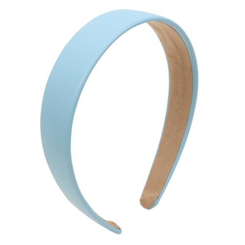 Blue Headband Leather Headband for Women Plastic Hard Head Band Solid Colors 1 Inch Thin Hair Bands Holiday Cosplay Hair Accessories