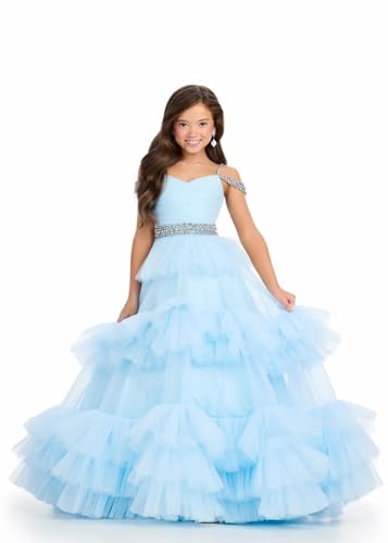 ZHengquan Girls' Off Shoulder Pageant Party Ball Gowns A Line Ruffles Princess Prom Dress Beaded Tulle Flower Girl Dresses2