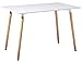 DORAFAIR Mesa de Comedor Rectangular,Estilo Escandinavo Mesa de Cocina y Patas de Madera de Haya,Blanco 110 * 70 * 73cm