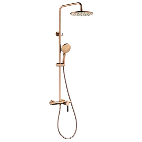 Système de douche acier inoxydable or rose avec robinet cascade mural - 2