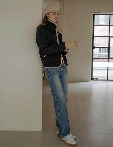 Faleave Women's Quilted Jacket Button Down Puffer Jacket Lightweight Coats Padded Outwear with Pockets4