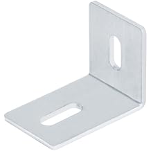 10 Pack Aluminum Slotted L Angle Brackets, 3-1/8"L x 2" H x 2" W, Slots for 3/8" Bolts, 5/32" Thick