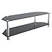 AVF SDC1400-A TV Stand for up to 65-inch TVs, Black Glass, Chrome Legs