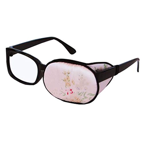 Enfant/adulte Acuité visuelle Recovery Silk Eye Masque de formation amblyopie strabisme Lazy Eye Patches Corrigée pour lunettes (fleur rose) Cover