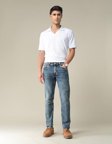Image of U.S. POLO ASSN. Denim Jeans for Men - Slim Tapered Fit, Mens Jeans for Office & Regular Wear - 36, Blue