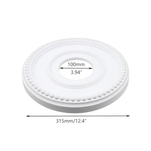 Image of Crapyt Ceiling Medallion, Home Lighting Ceiling Medallions | for Light Fixtures and Ceiling Fans, 12.4 inchOD x 3.94 inchID White