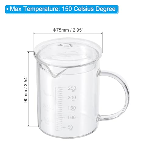 Vaso medidor de vidrio 250ml PATIKIL miniatura 2