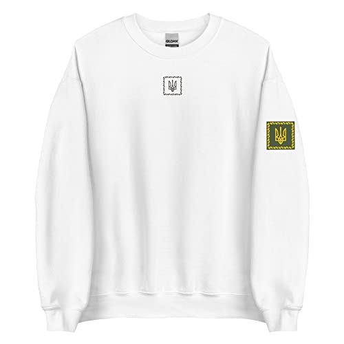 Fashionable Style Patch-Print President Zelensky And Trident Ukraine Emblem Unisex Sweatshirt