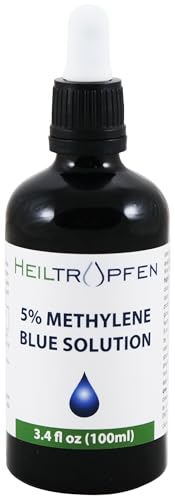 Solución de azul de metileno al 5% - 100 ml | concentración mas alta | Ultraalta pureza | USP Ingredientes de calidad farmacéutica - Probado por terceros | sin formaldehído | Heiltropfen®
