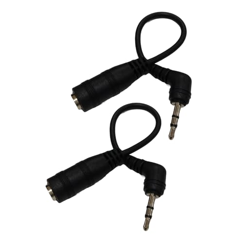 Adaptador de audio estéreo 2.5mm macho a 3.5mm hembra ángulo 90° miniatura 1