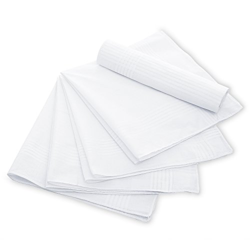 Men's Handkerchiefs, Ohuhu Cotton Handkerchiefs, 13 Pack 100% Pure Cotton White Pocket Square