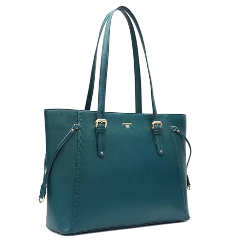 Image of Da Milano Leather Tote Bag for Women | Fits Up To 15 inch Laptop| Versatile Office & Casual Handbag (01063M-OL)